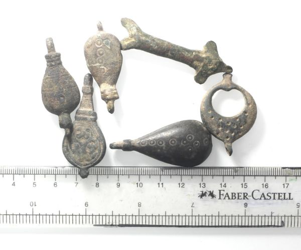 Picture of ANCIENT SASANIAN LOT OF BRONZE HARNESS PARTS. 300 - 400 A.D