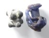 Picture of ANCIENT GLASS ROMAN BEAD AND JUG SHAPED AMULET. 200 - 300 A.D