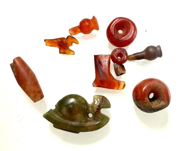 Picture of  ANCIENT EGYPT. GROUP OF STONE AMULETS AND BEADS. NEW KINGDOM . 1400 - 1250 B.C