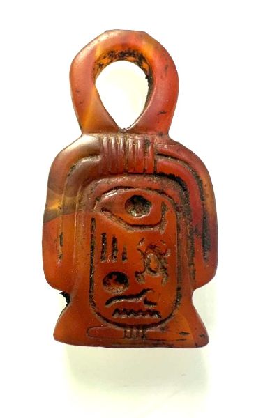 Picture of ANCIENT EGYPT. LARGE CARNELIAN STONE TYET (ISIS KNOT) AMULET . WITH THE NAME OF HOREMHEB. LATE PERIOD 600 - 300 B.C