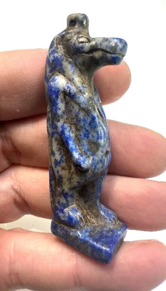 Picture of ANCIENT EGYPT. 26TH DYNASTY. LARGE LAPIS LAZULI AMULET OF TAWERET. 600 - 300 B.C