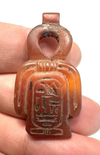 Picture of ANCIENT EGYPT. 26TH DYNASTY. LARGE CARNELIAN TYET AMULET WITH THE NAME OF QUEEN NEFERTARI . 600 - 300 B.C