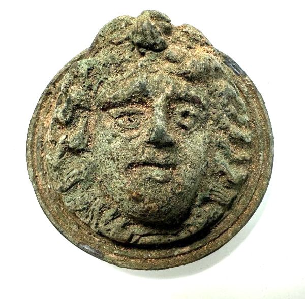 Picture of ANCIENT ROMAN BRONZE SHIELD BOSS?  WITH MEDUSA. 100 - 200 A.D