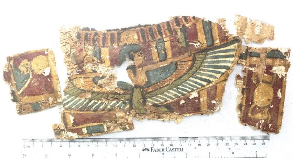 Picture of ANCIENT EGYPT. A GROUP OF CARTONNAGE  FRAGMENTS. . 600 - 300  B.C 
