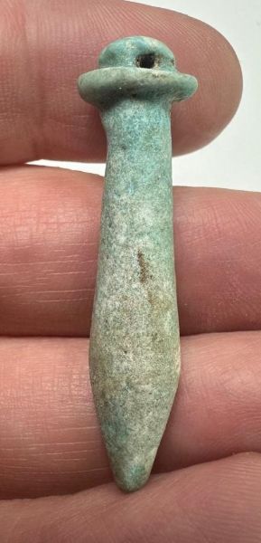 Picture of ANCIENT EGYPT. 26TH DYNASTY. FAIENCE PAPYRUS SCEPTRE AMULET. 600 - 300 B.C