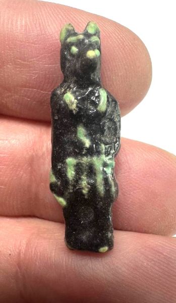 Picture of ANCIENT EGYPT. GRECO - ROMAN POLYCHROME FAIENCE AMULET OF ANUBIS. 3RD CENTURY B.C - 1ST CENTURY A.D