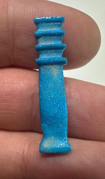 Picture of ANCIENT EGYPT. GRECO - ROMAN  FAIENCE AMULET OF A DJED PILLAR. 3RD CENTURY B.C - 1ST CENTURY A.D
