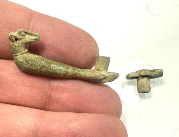 Picture of ANCIENT EGYPT. GRECO - ROMAN  FAIENCE HANDS - PART OF A LARGER FIGURE (2 PCS). 3RD CENTURY B.C - 1ST CENTURY A.D