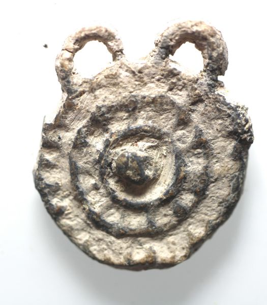 Picture of   Ancient Judaea. lead Amulet. Found with a hoard of hasmonean coins. 3rd century B.C
