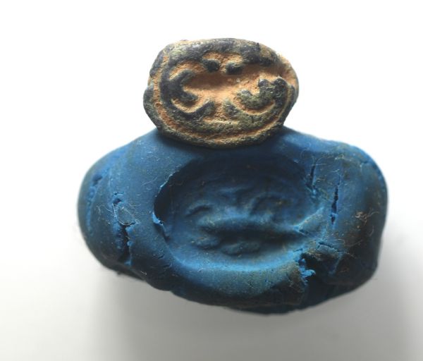 Picture of Ammonite, Iron Age II, 7th-6th century BC. Bronze SCARAB. 