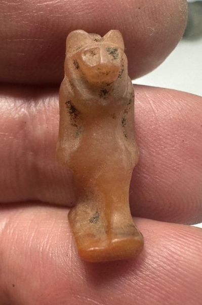 Picture of Ancient Egypt. Carnelian Lion Headed  AMULET  . Ptolemaic Period.