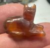 Picture of Ancient Egypt.  Carnelian Stone Cat  . Ptolemaic Period. 