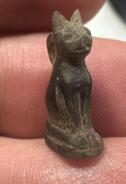 Picture of   Ancient Egypt.  Stone Cat  . Ptolemaic Period. 