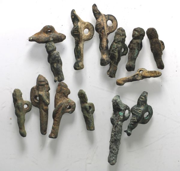Picture of   Ancient LEVANT JORDAN OR SYRIA. A group of 14  BRONZE  amulets. ROMAN 100 - 200 A.D