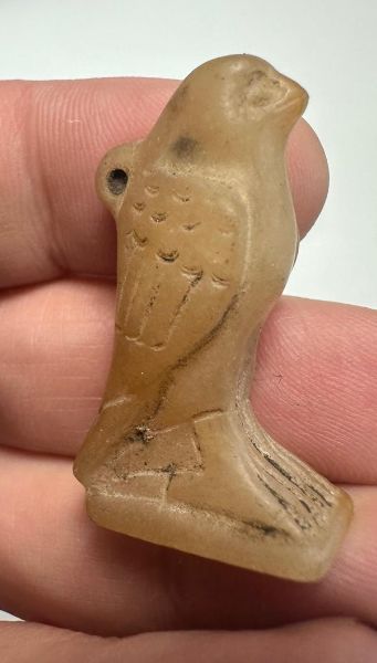 Picture of ANCIENT EGYPT. LATE PERIOD. HUGE STONE AMULET OF A FALCON. 600 - 300 B.C