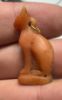 Picture of ANCIENT EGYPT. LATE PERIOD. STONE AMULET OF A CAT WITH THE ORIGINAL GOLD LOOP. 600 - 300 B.C