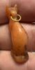 Picture of ANCIENT EGYPT. LATE PERIOD. STONE AMULET OF A CAT WITH THE ORIGINAL GOLD LOOP. 600 - 300 B.C