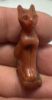 Picture of ANCIENT EGYPT. LATE PERIOD. STONE AMULET OF A CAT WITH THE ORIGINAL GOLD LOOP. 600 - 300 B.C