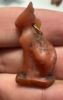 Picture of ANCIENT EGYPT. LATE PERIOD. STONE AMULET OF A CAT WITH THE ORIGINAL GOLD LOOP. 600 - 300 B.C