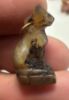 Picture of ANCIENT EGYPT. LATE PERIOD. STONE AMULET OF A CAT WITH THE ORIGINAL GOLD LOOP. 600 - 300 B.C