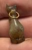 Picture of ANCIENT EGYPT. LATE PERIOD. STONE AMULET OF A CAT WITH THE ORIGINAL GOLD LOOP. 600 - 300 B.C