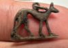 Picture of ANCIENT EGYPT. LATE PERIOD  SILVER JACKAL "ANUBIS" AMULET. 600 - 300 B.C 