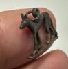 Picture of ANCIENT EGYPT. LATE PERIOD  SILVER JACKAL "ANUBIS" AMULET. 600 - 300 B.C 