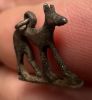 Picture of ANCIENT EGYPT. LATE PERIOD  SILVER JACKAL "ANUBIS" AMULET. 600 - 300 B.C 