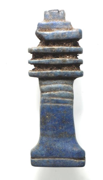 Picture of ANCIENT EGYPT -  LARGE LAPIS LAZULI STONE DJED PILLAR AMULET. NEW KINGDOM. 1300 B.C
