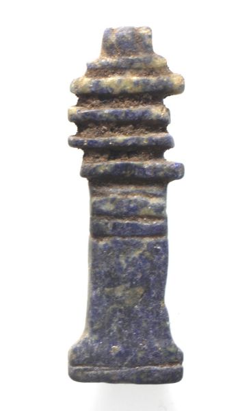 Picture of ANCIENT EGYPT -  LARGE LAPIS LAZULI STONE DJED PILLAR AMULET. NEW KINGDOM. 1300 B.C