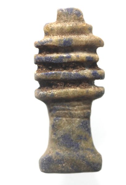 Picture of ANCIENT EGYPT - LAPIS LAZULI  STONE DJED PILLAR AMULET. NEW KINGDOM. 1300 B.C