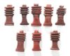 Picture of ANCIENT EGYPT - LOT OF 8 RED JASPER STONE DJED PILLAR AMULETS. NEW KINGDOM. 1300 B.C