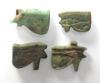 Picture of ANCIENT EGYPT - LOT OF 4 FAIENCE EYE OF HORUS AMULETS. 600 - 300 B.C