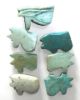 Picture of ANCIENT EGYPT - LOT OF 7 FAIENCE EYE OF HORUS AMULETS. 600 - 300 B.C