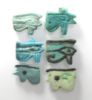 Picture of ANCIENT EGYPT - LOT OF 6 FAIENCE EYE OF HORUS AMULETS. 600 - 300 B.C