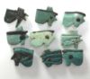 Picture of ANCIENT EGYPT - LOT OF 9 FAIENCE EYE OF HORUS AMULETS. 600 - 300 B.C