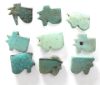 Picture of ANCIENT EGYPT - LOT OF 9 FAIENCE EYE OF HORUS AMULETS. 600 - 300 B.C