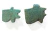 Picture of ANCIENT EGYPT - LOT OF 2 FAIENCE EYE OF HORUS AMULETS. 600 - 300 B.C