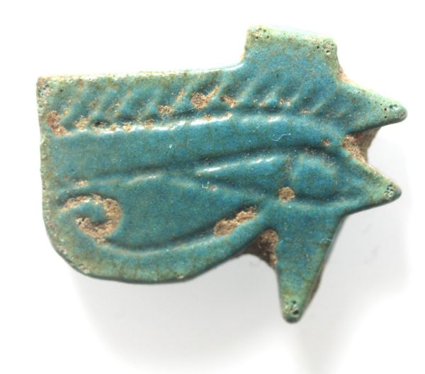 Picture of ANCIENT EGYPT -  FAIENCE EYE OF HORUS. 600 - 300 B.C