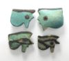 Picture of ANCIENT EGYPT -  LOT OF 4 FAIENCE EYE OF HORUS AMULETS. 600 - 300 B.C