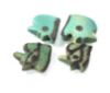 Picture of ANCIENT EGYPT -  LOT OF 4 FAIENCE EYE OF HORUS AMULETS. 600 - 300 B.C