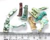 Picture of Ancient Egypt. LOT OF 10 FAIENCE AMULETS. 600 - 100 B.C