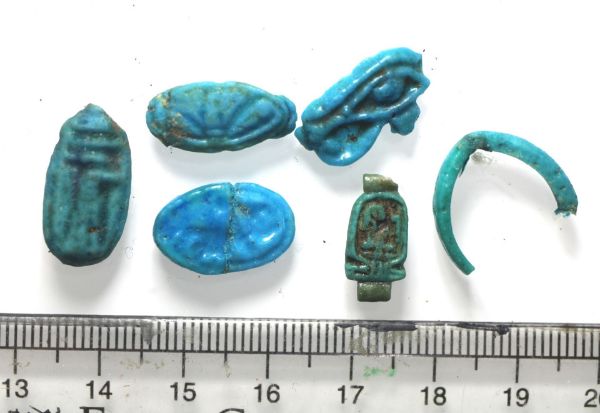 Picture of   Ancient Egypt. LOT OF 5 FAIENCE RING BEZELS. AMARNA. TIME OF KING TUTANKHAMUN. 14TH CENTURY B.C