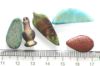 Picture of   Ancient Egypt. LOT OF 4  FAIENCE AMULETS AND A GLASS EYE. 600 - 100 B.C