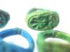 Picture of   Ancient Egypt. LOT OF 7 AMARNA PERIOD (TIME OF TUTANKHAMUN)  FAIENCE RINGS. 1400 B.C