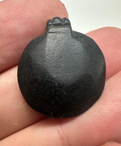 Picture of  ANCIENT EGYPT.  A BLACK STONE PENDANT (HEART AMULET?).  600 - 300 B.C    