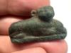 Picture of ANCIENT EGYPT.  BEAUTIFUL COLOR. GRECO - ROMAN - FAIENCE CAT AMULET. CROSSED FEET . 300 B.C - 100 A.D