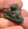 Picture of ANCIENT EGYPT.  BEAUTIFUL COLOR. GRECO - ROMAN - FAIENCE CAT AMULET. CROSSED FEET . 300 B.C - 100 A.D