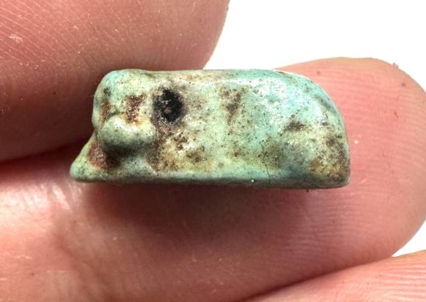 Picture of ANCIENT EGYPT.  BEAUTIFUL COLOR. GRECO - ROMAN - FAIENCE  AMULET OF A HIPPO . 300 B.C - 100 A.D