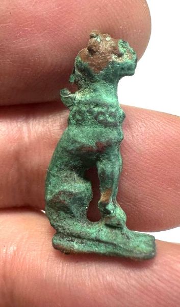 Picture of  ANCIENT EGYPT.  BRONZE AMULET OF A CAT.  600 - 300 B.C    